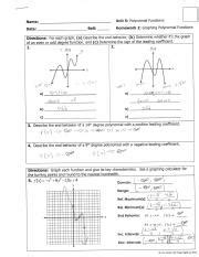 What are the Answers to Unit 5 Polynomial Functions Homework 2?